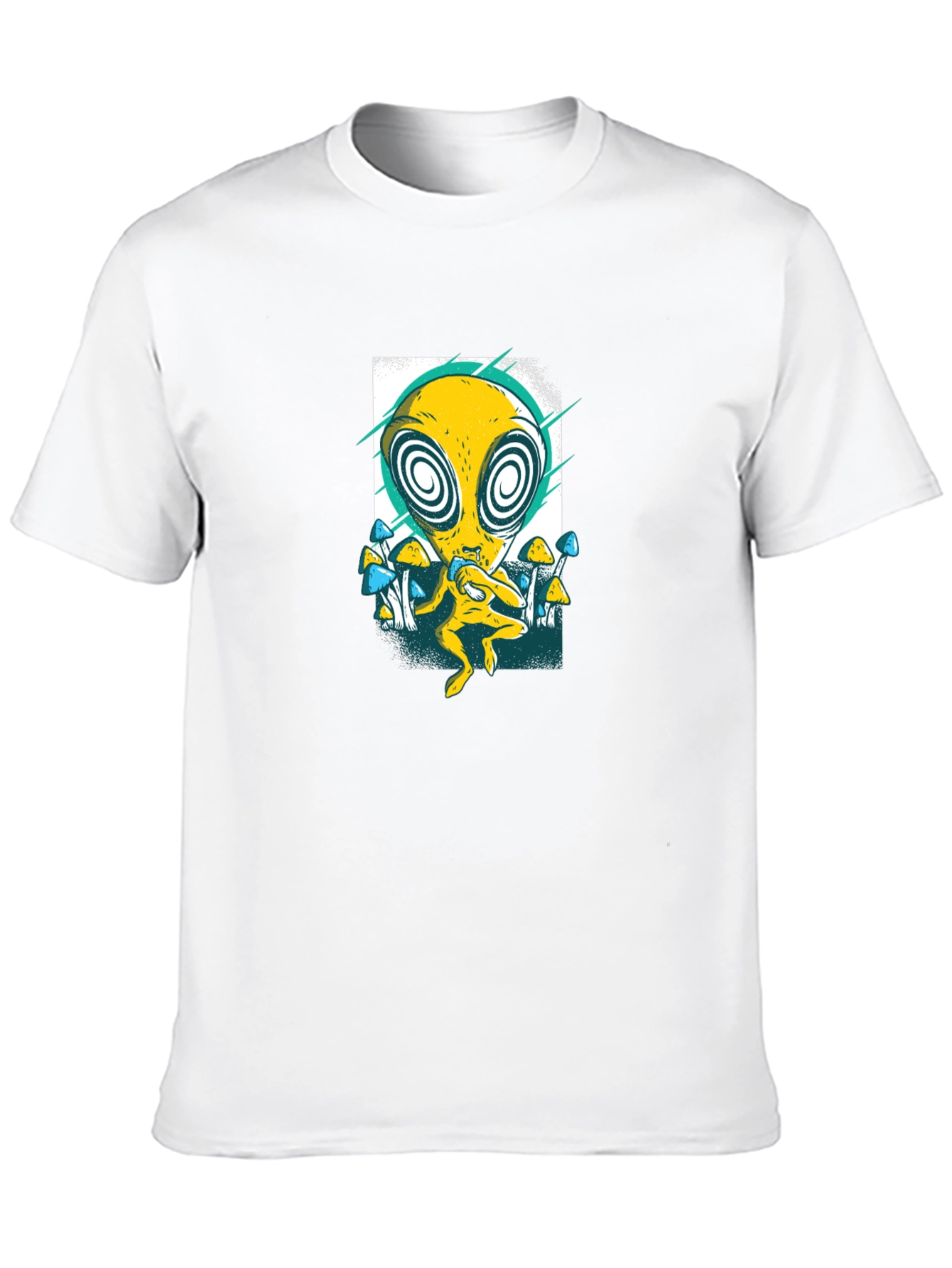 Psychedelic Alien Graphic Tee - Black