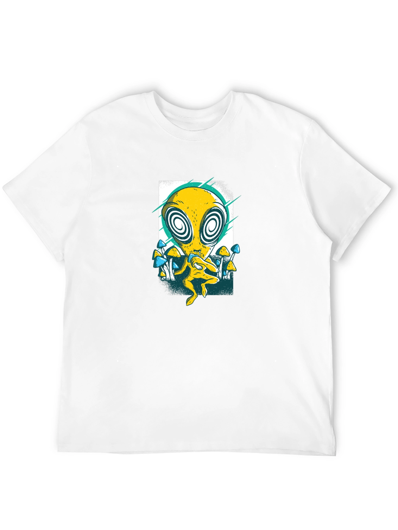 Psychedelic Alien Graphic Tee - Black