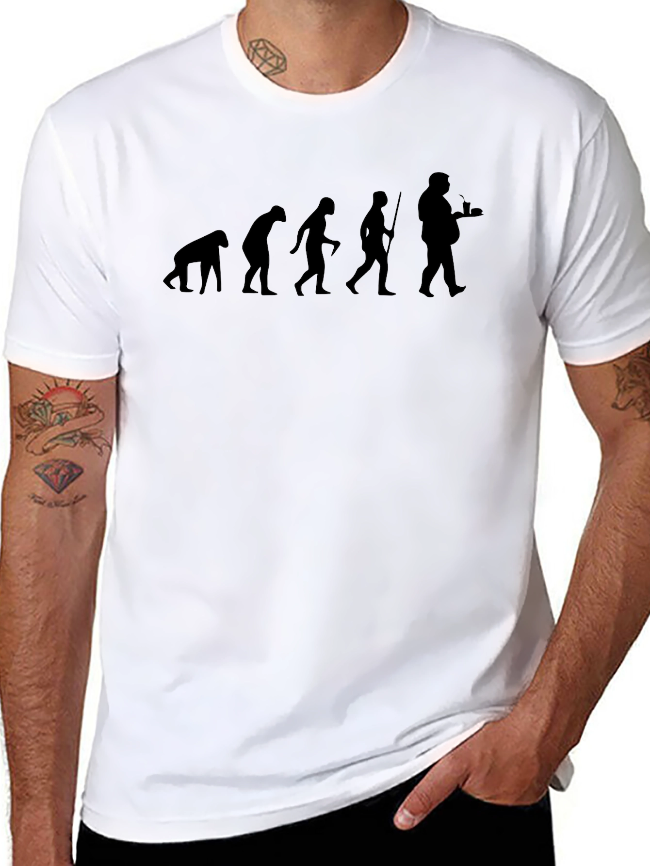 Evolution of Man Funny Graphic T-Shirt