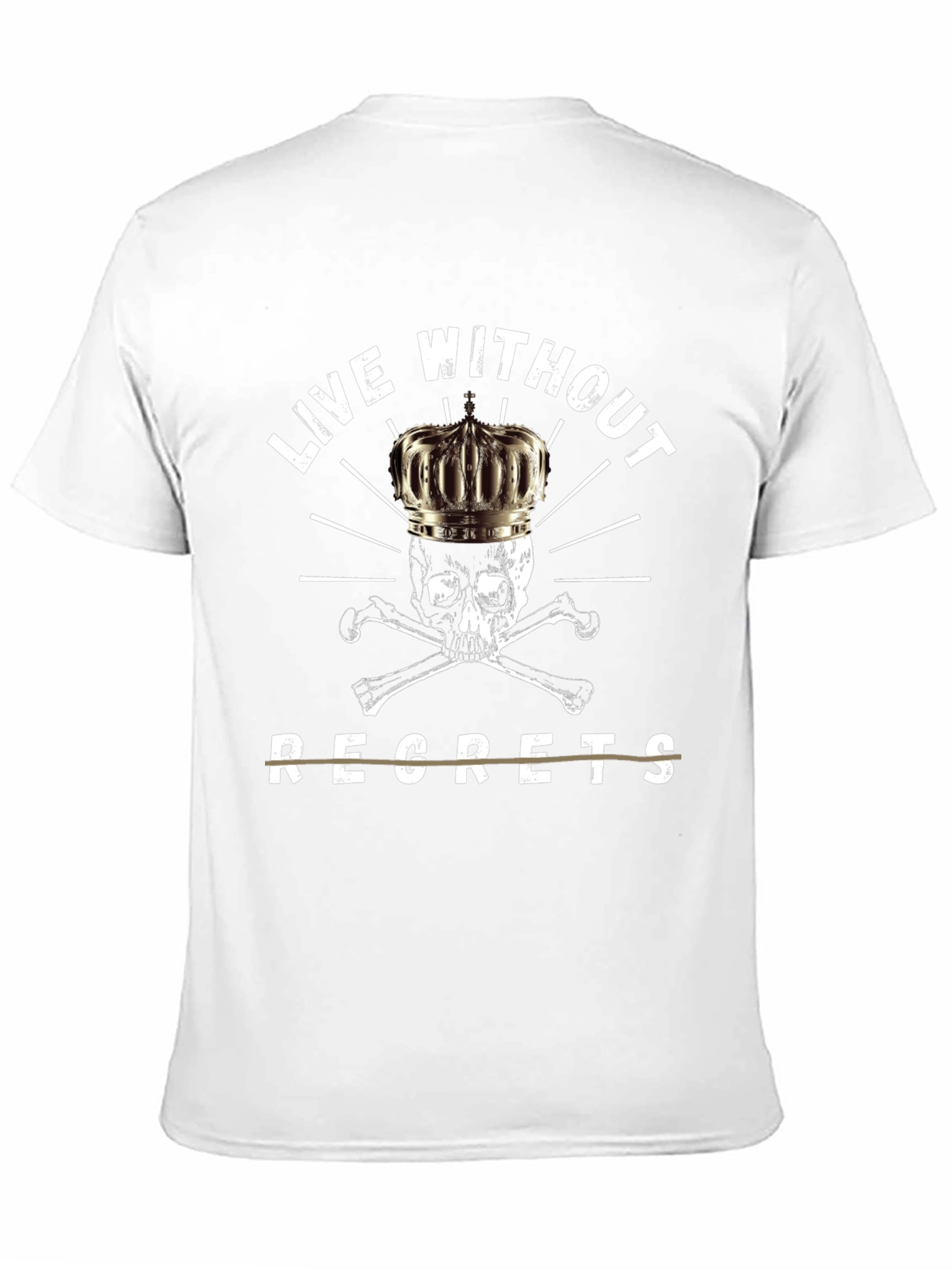 Live Without Regrets Skull Crown T-Shirt
