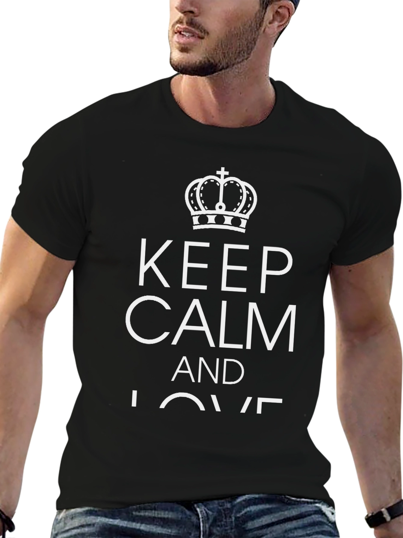 Keep Calm Crown Graphic Tee - Black