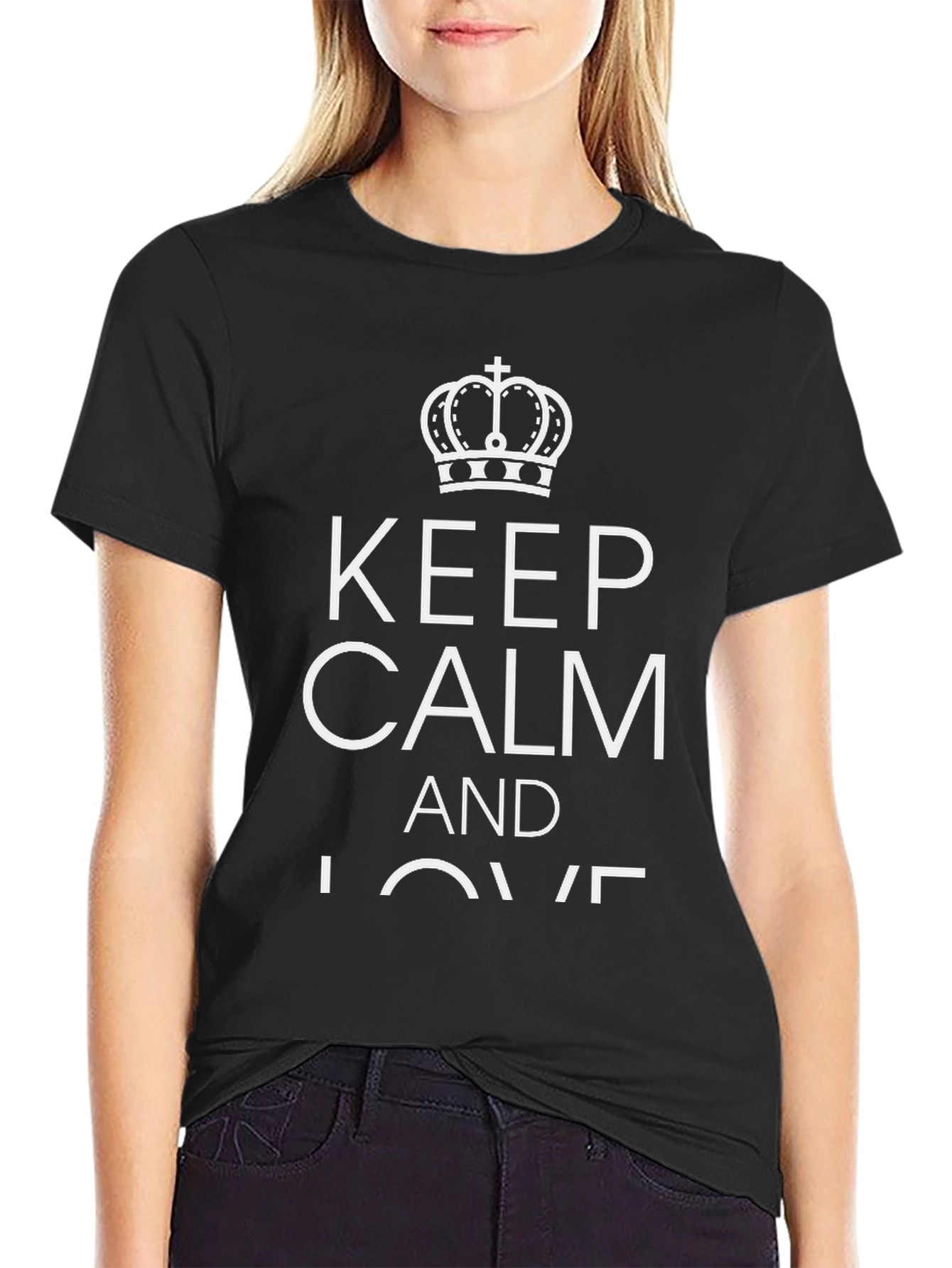 Keep Calm Crown Graphic Tee - Black