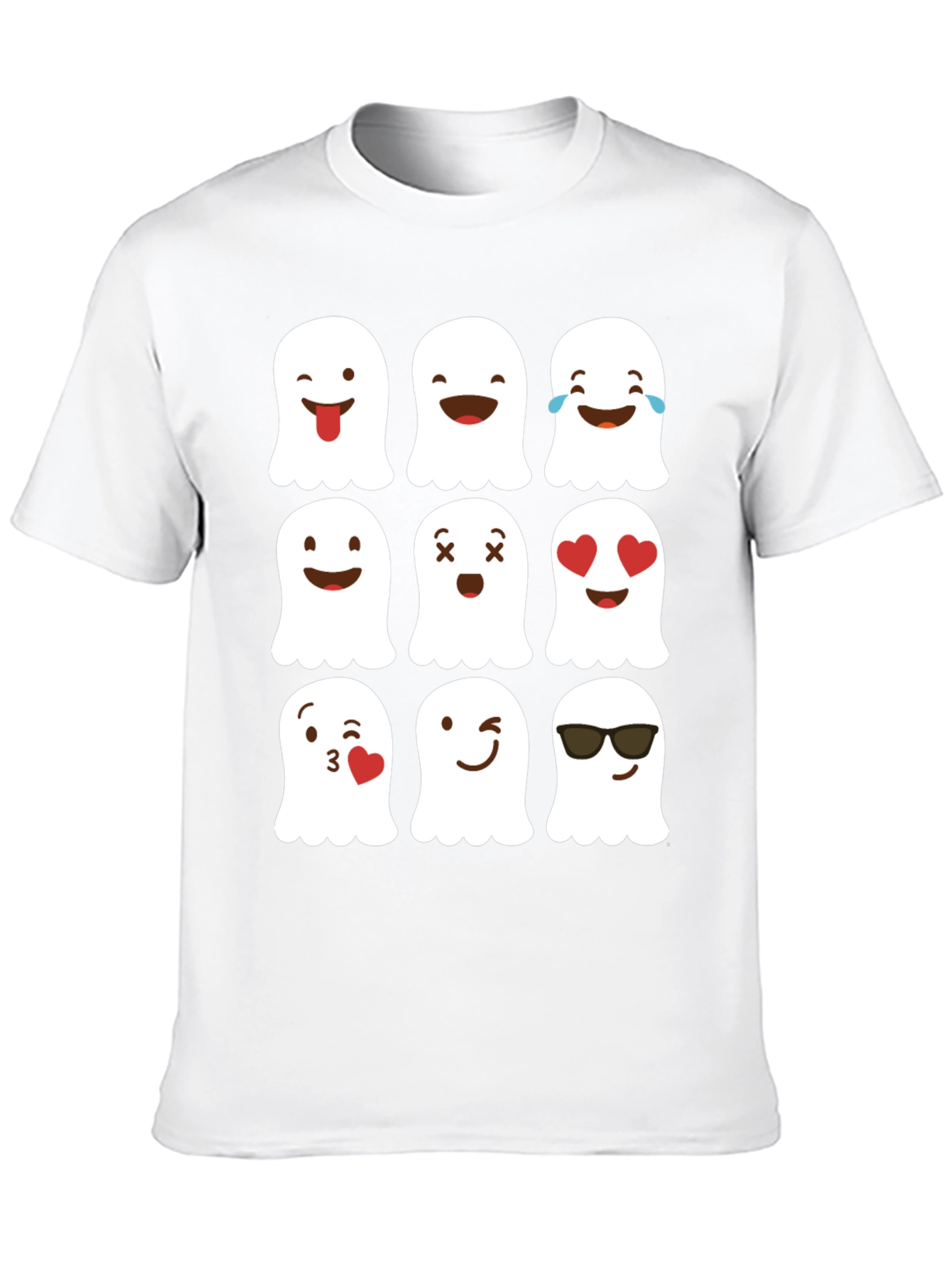 Emoji Ghost T-Shirt - Spooky & Fun Halloween Tee