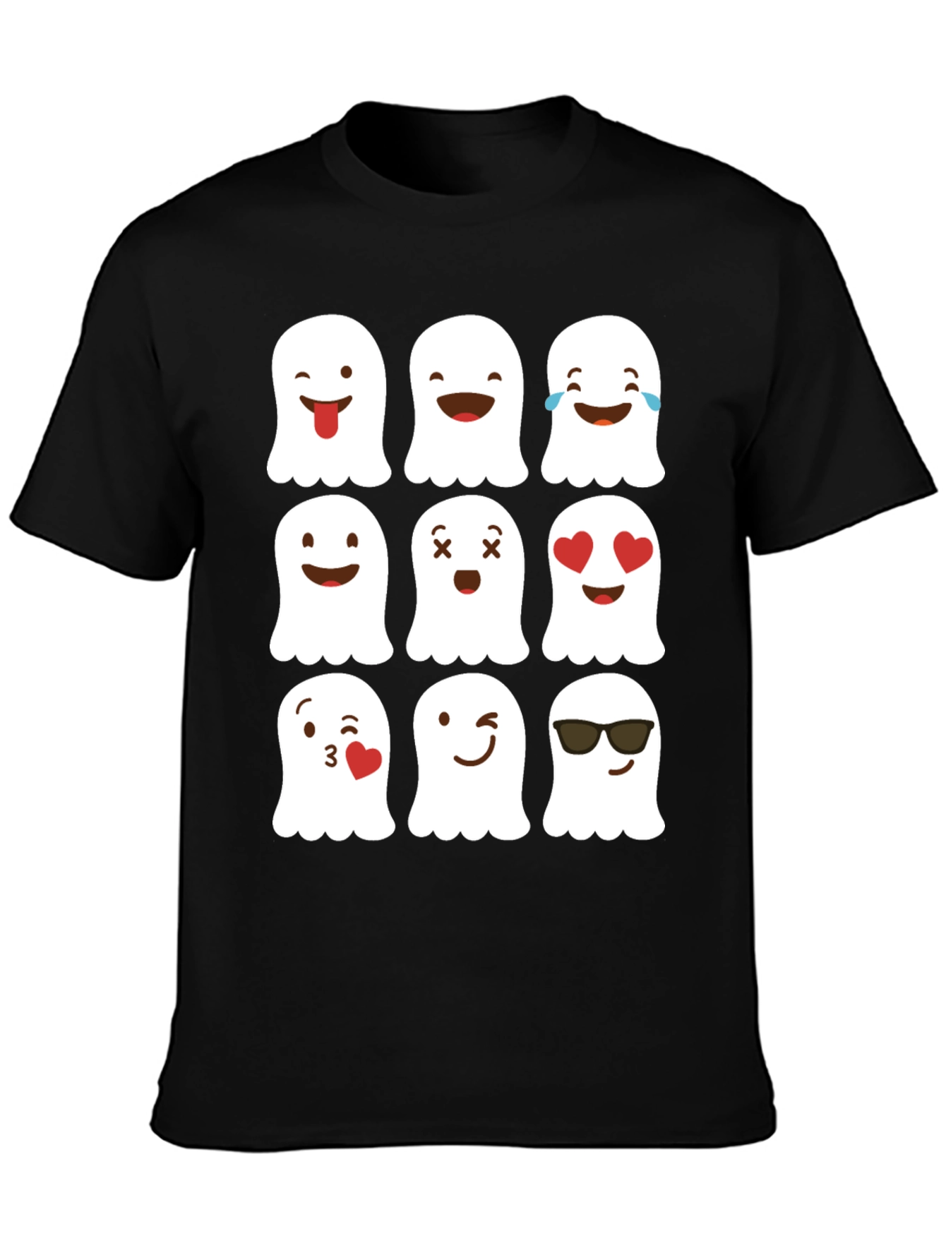 Emoji Ghost T-Shirt - Spooky & Fun Halloween Tee