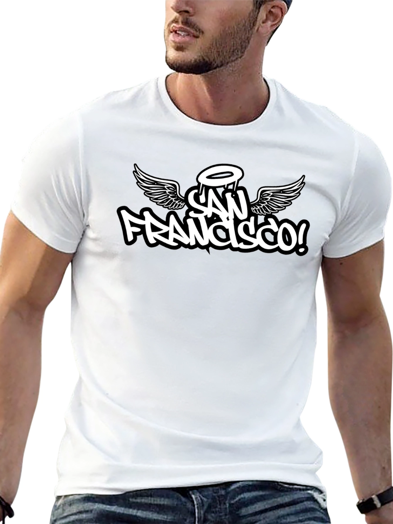 San Francisco Angel Wings Graphic Tee - Black