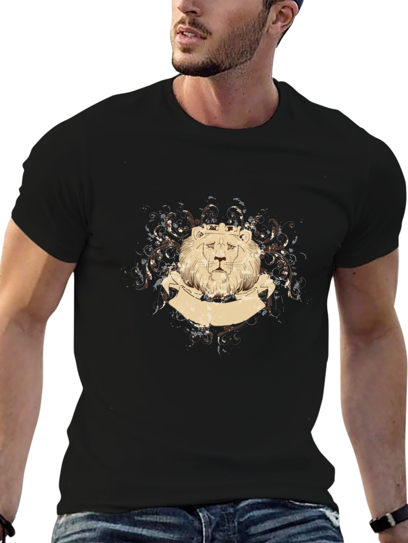 Lion Crown Graphic Black T-Shirt