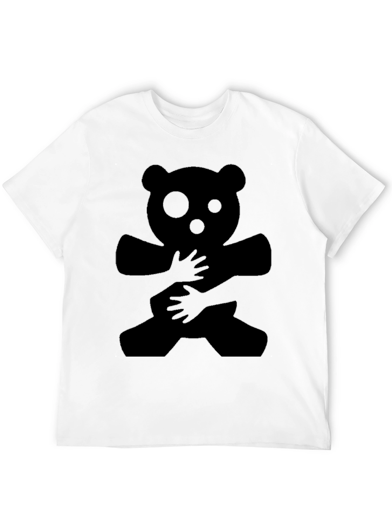 Black Bear Hug Graphic Tee - Mens Casual T-Shirt