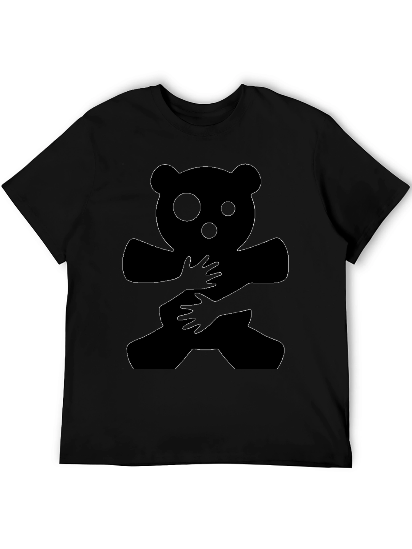 Black Bear Hug Graphic Tee - Mens Casual T-Shirt