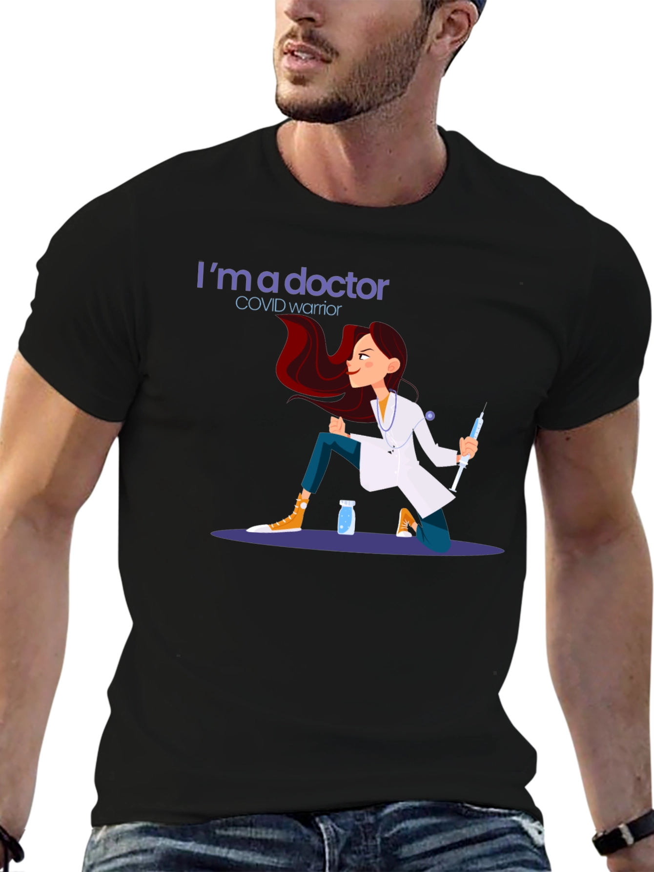 Doctor COVID Warrior Graphic T-Shirt