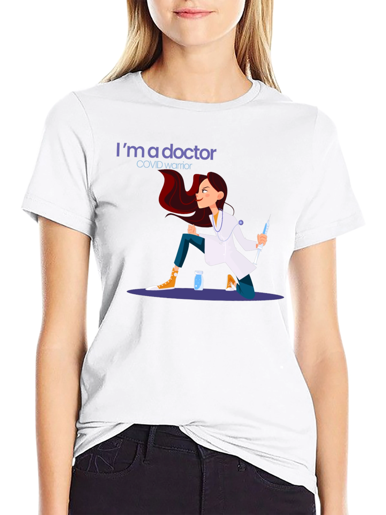 Doctor COVID Warrior Graphic T-Shirt
