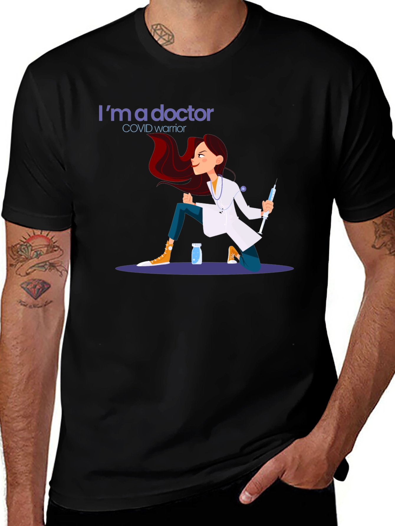 Doctor COVID Warrior Graphic T-Shirt