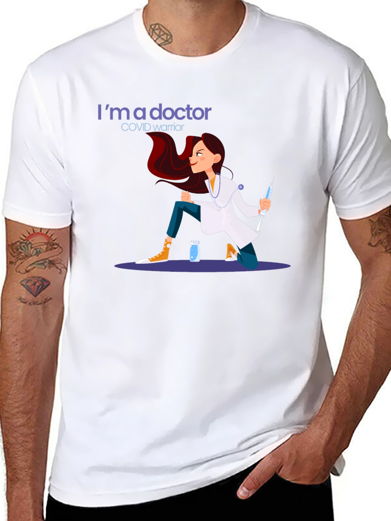 Doctor COVID Warrior Graphic T-Shirt