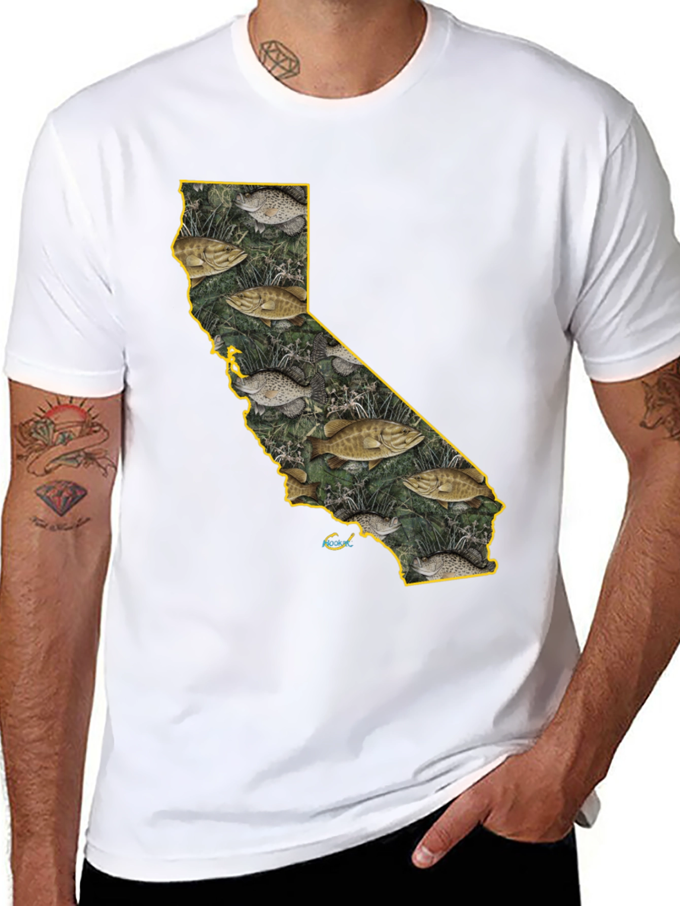 California Fish Graphic Tee - Bass Fishing T-Shirt