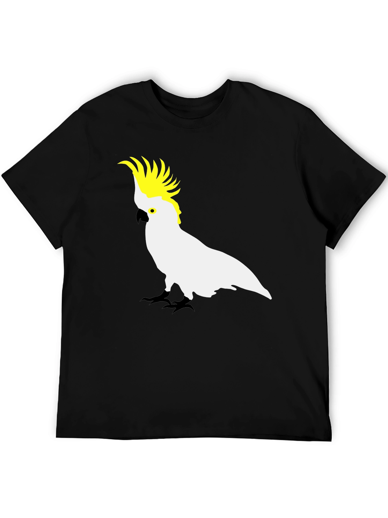 Cockatoo Graphic Print Black T-Shirt