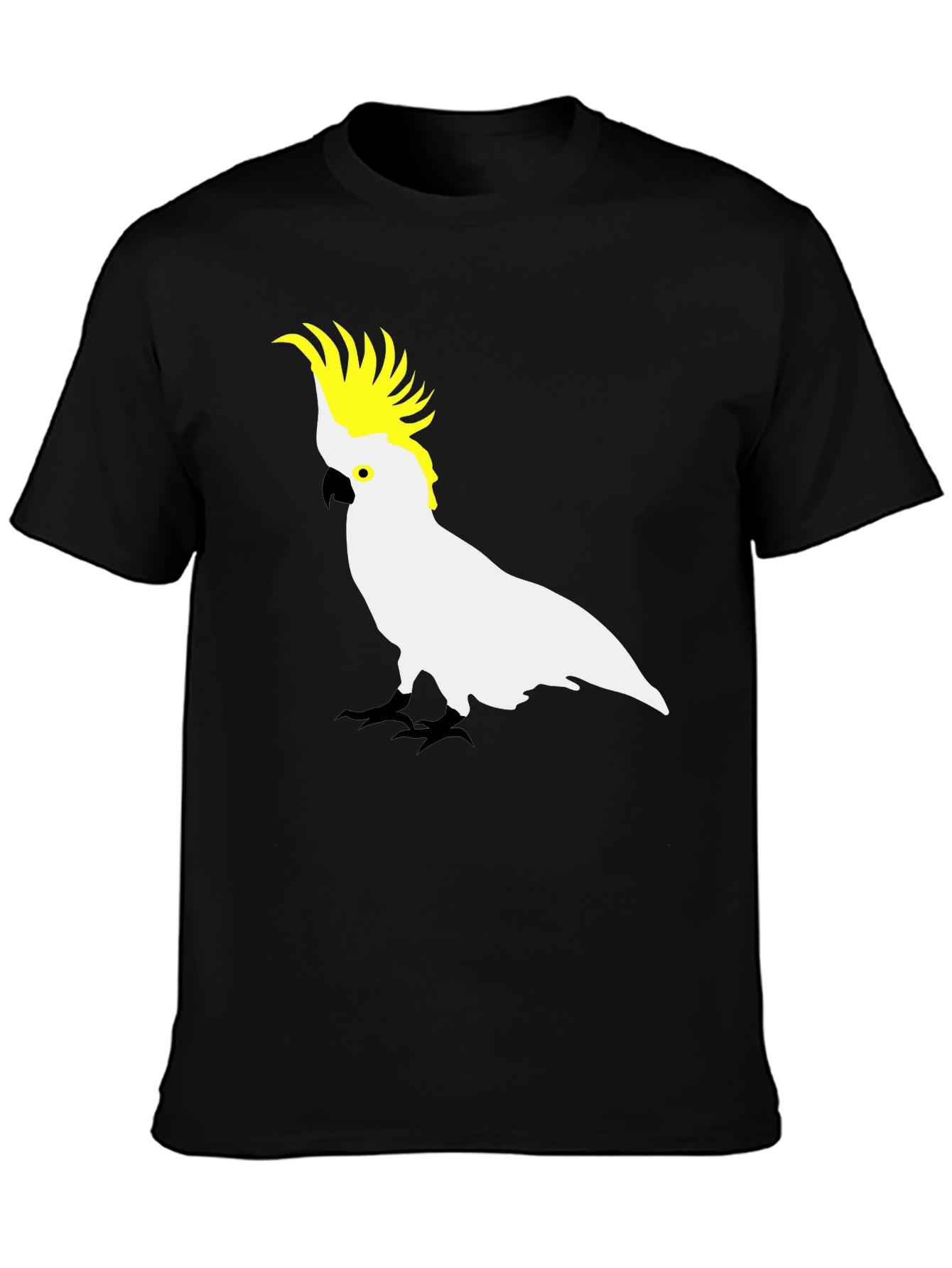 Cockatoo Graphic Print Black T-Shirt