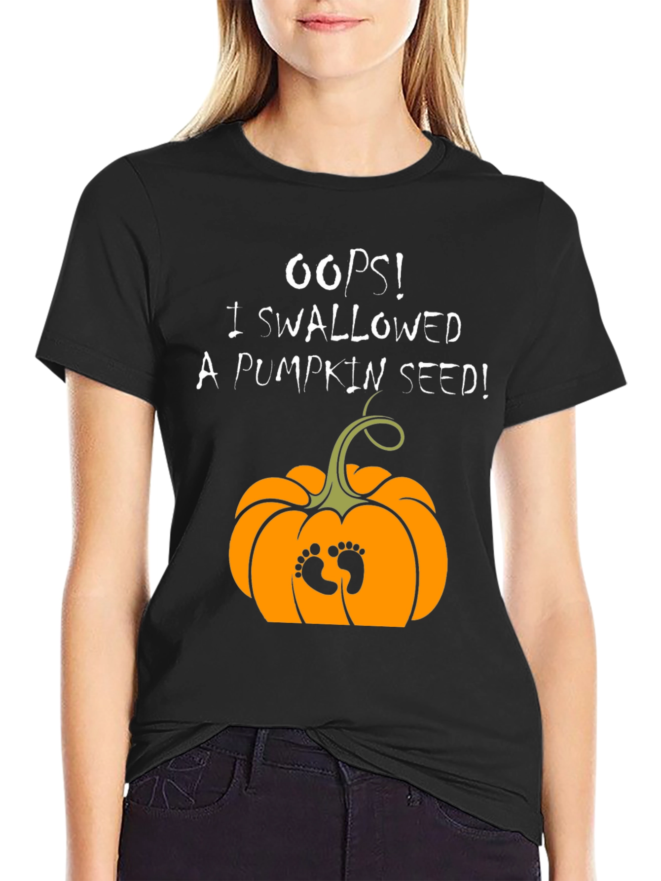 Oops! Pumpkin Seed Pregnancy Announcement T-Shirt