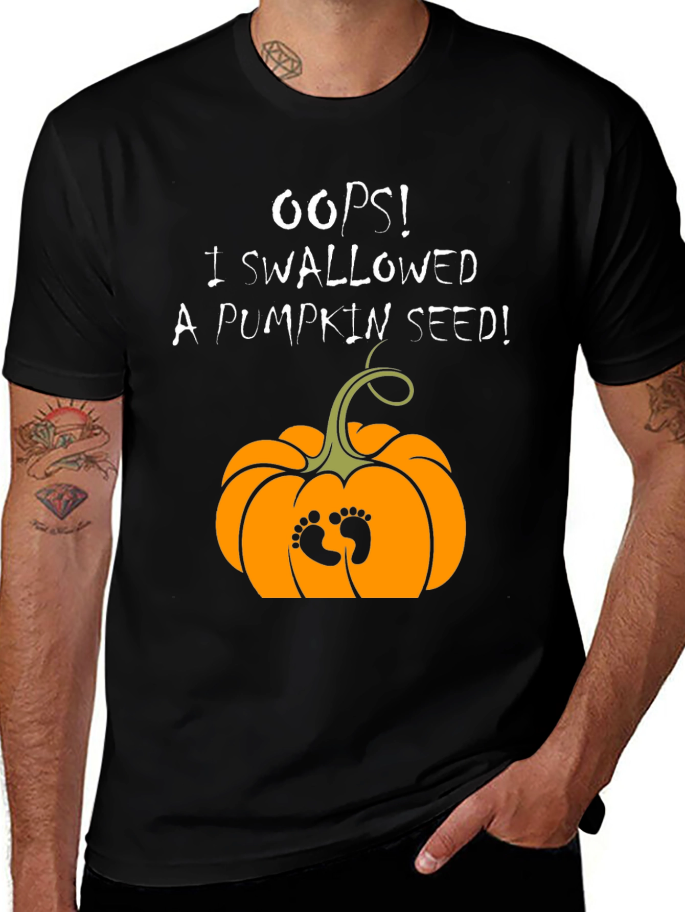 Oops! Pumpkin Seed Pregnancy Announcement T-Shirt
