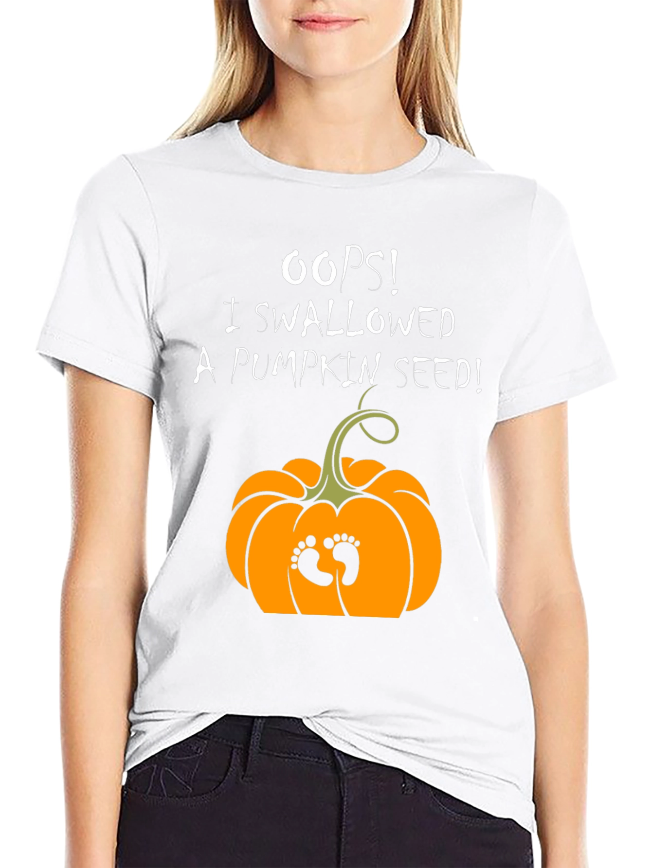 Oops! Pumpkin Seed Pregnancy Announcement T-Shirt