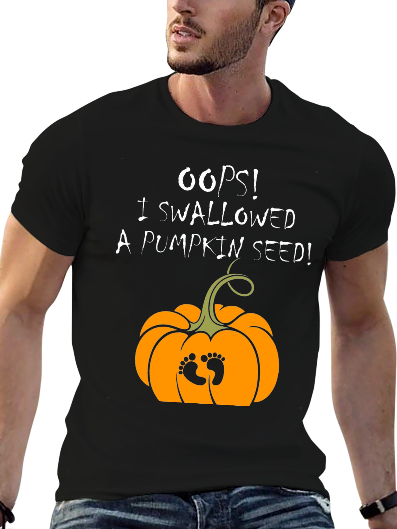 Oops! Pumpkin Seed Pregnancy Announcement T-Shirt