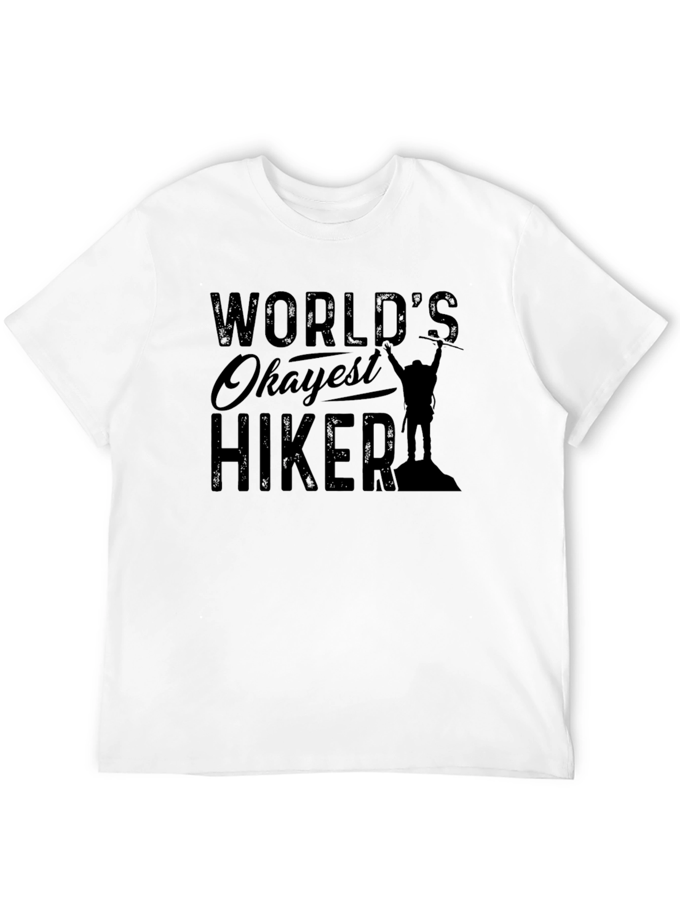 Worlds Okayest Hiker Black Graphic Tee