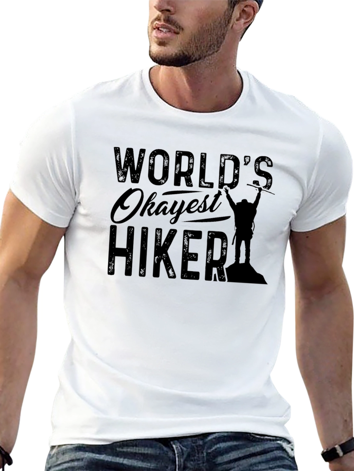 Worlds Okayest Hiker Black Graphic Tee