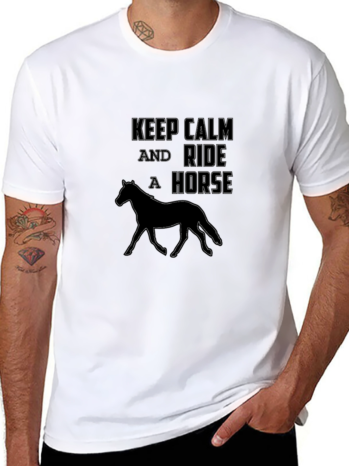 Keep Calm and Ride a Horse Black T-Shirt