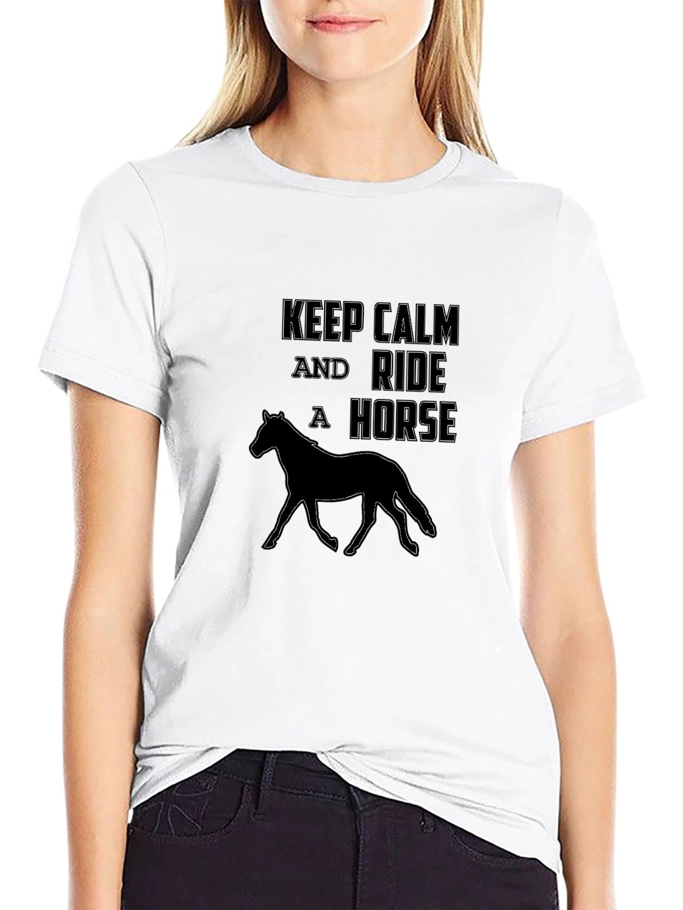 Keep Calm and Ride a Horse Black T-Shirt