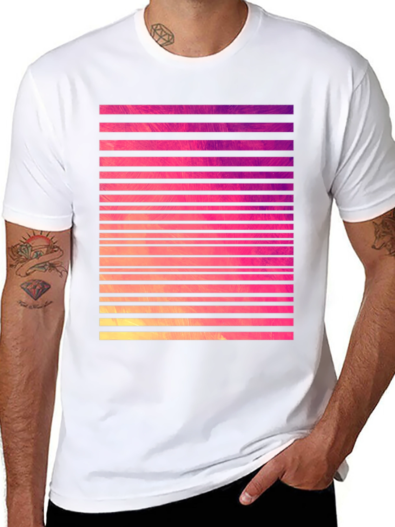 Retro Striped Graphic Tee