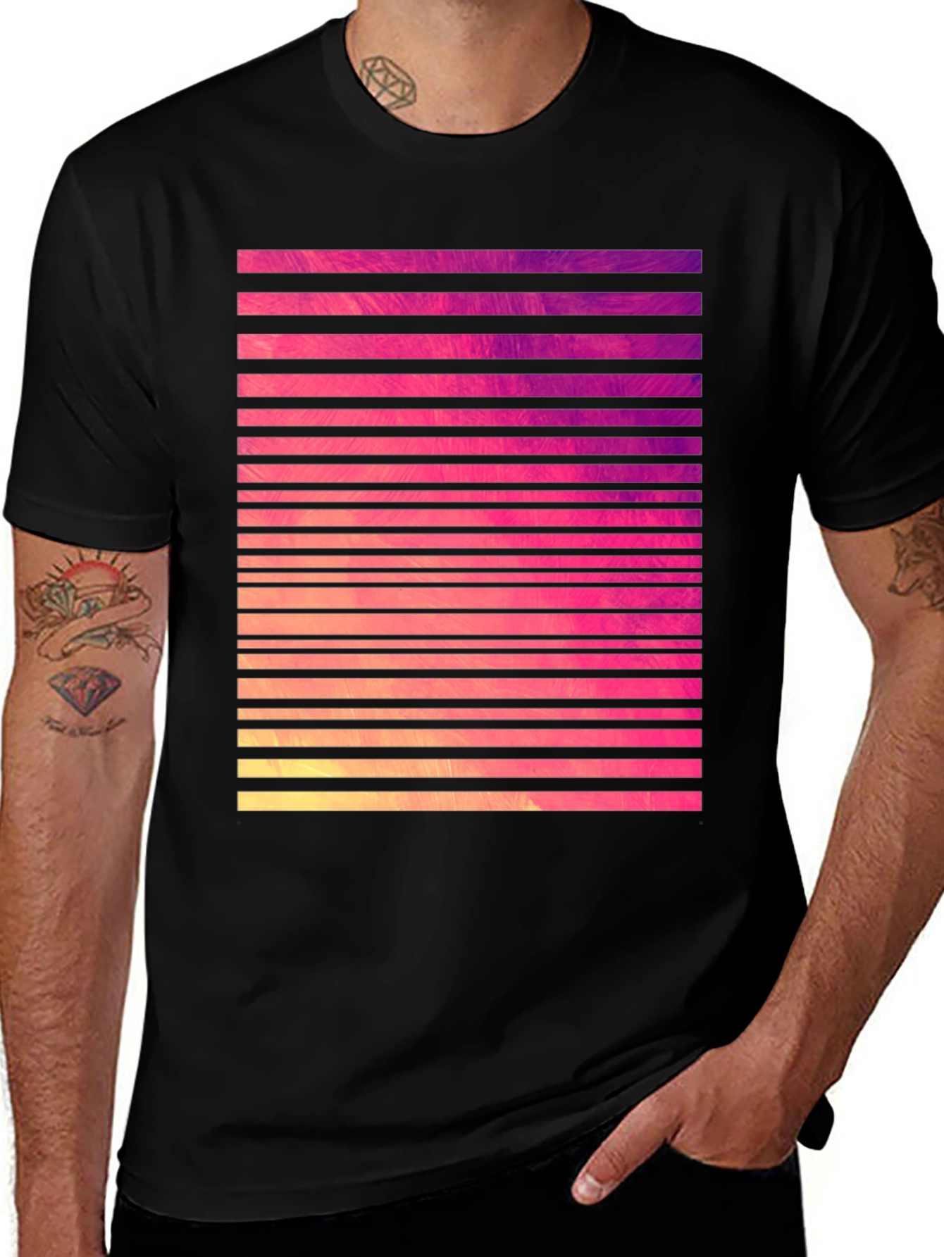 Retro Striped Graphic Tee
