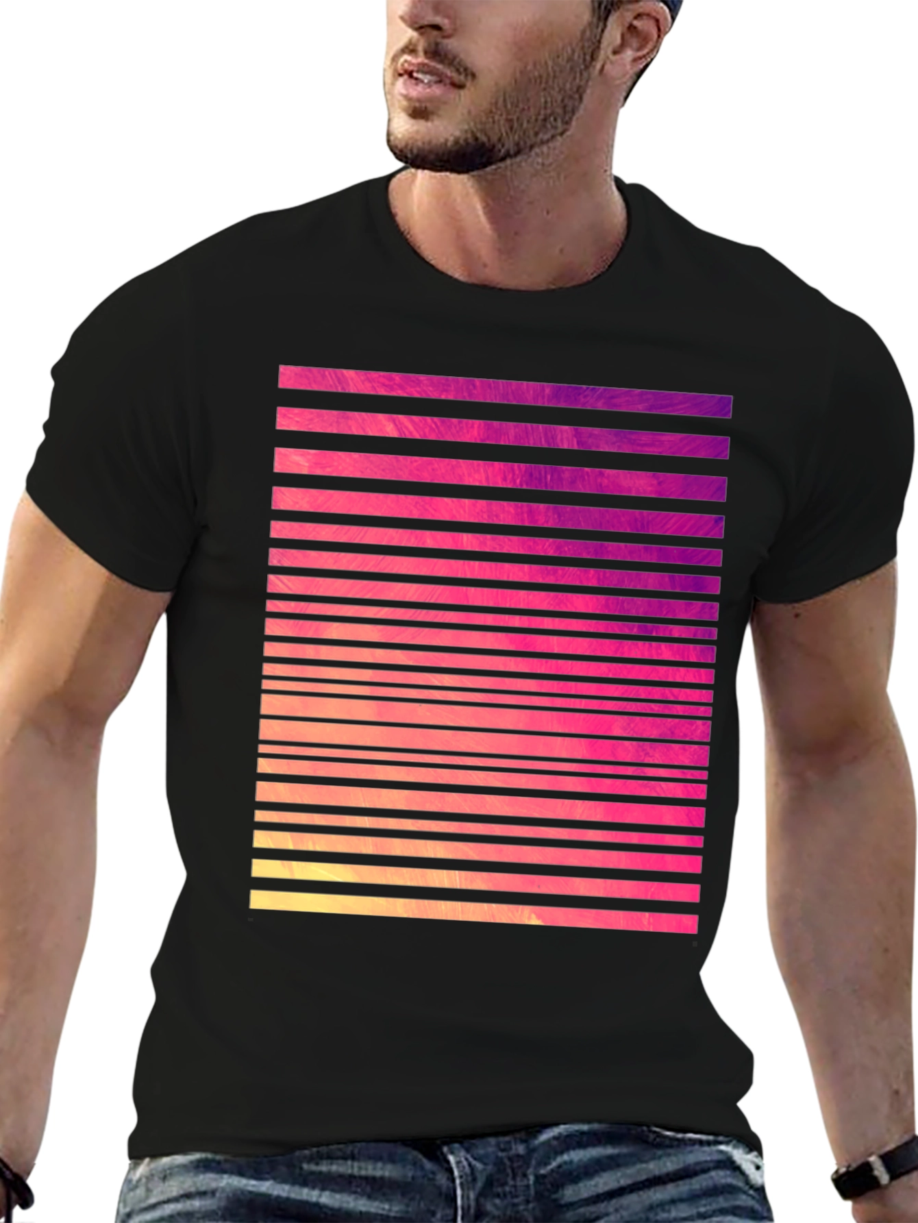 Retro Striped Graphic Tee