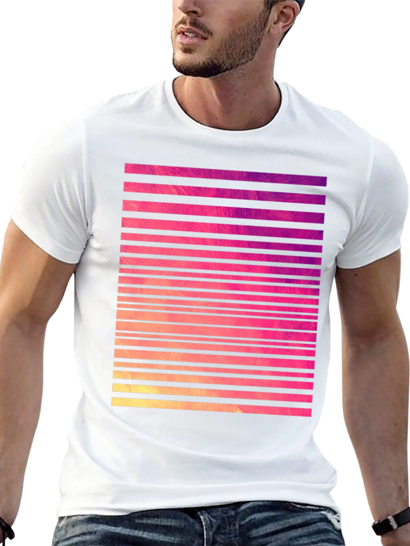 Retro Striped Graphic Tee