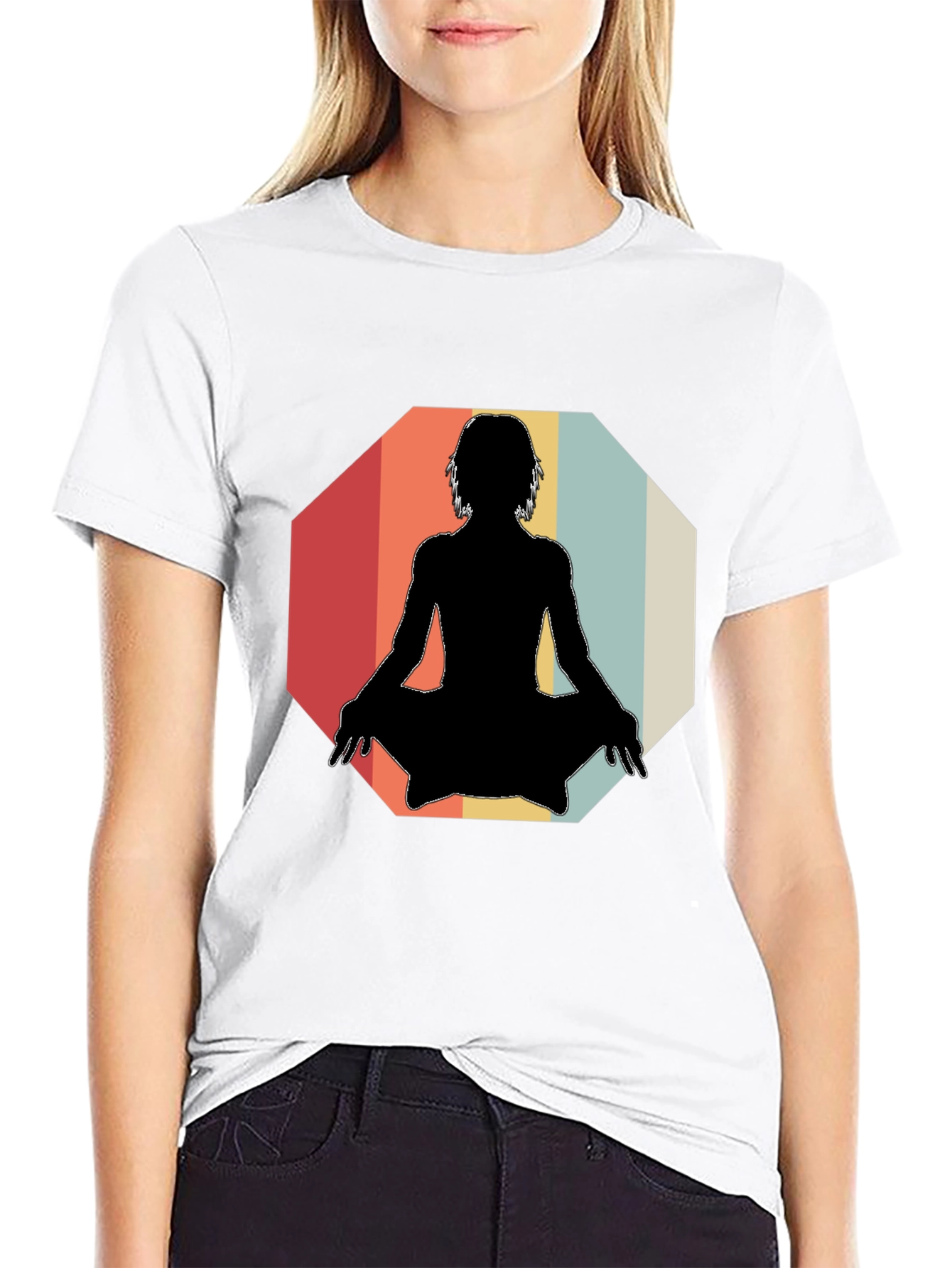 Yoga Silhouette Retro T-Shirt