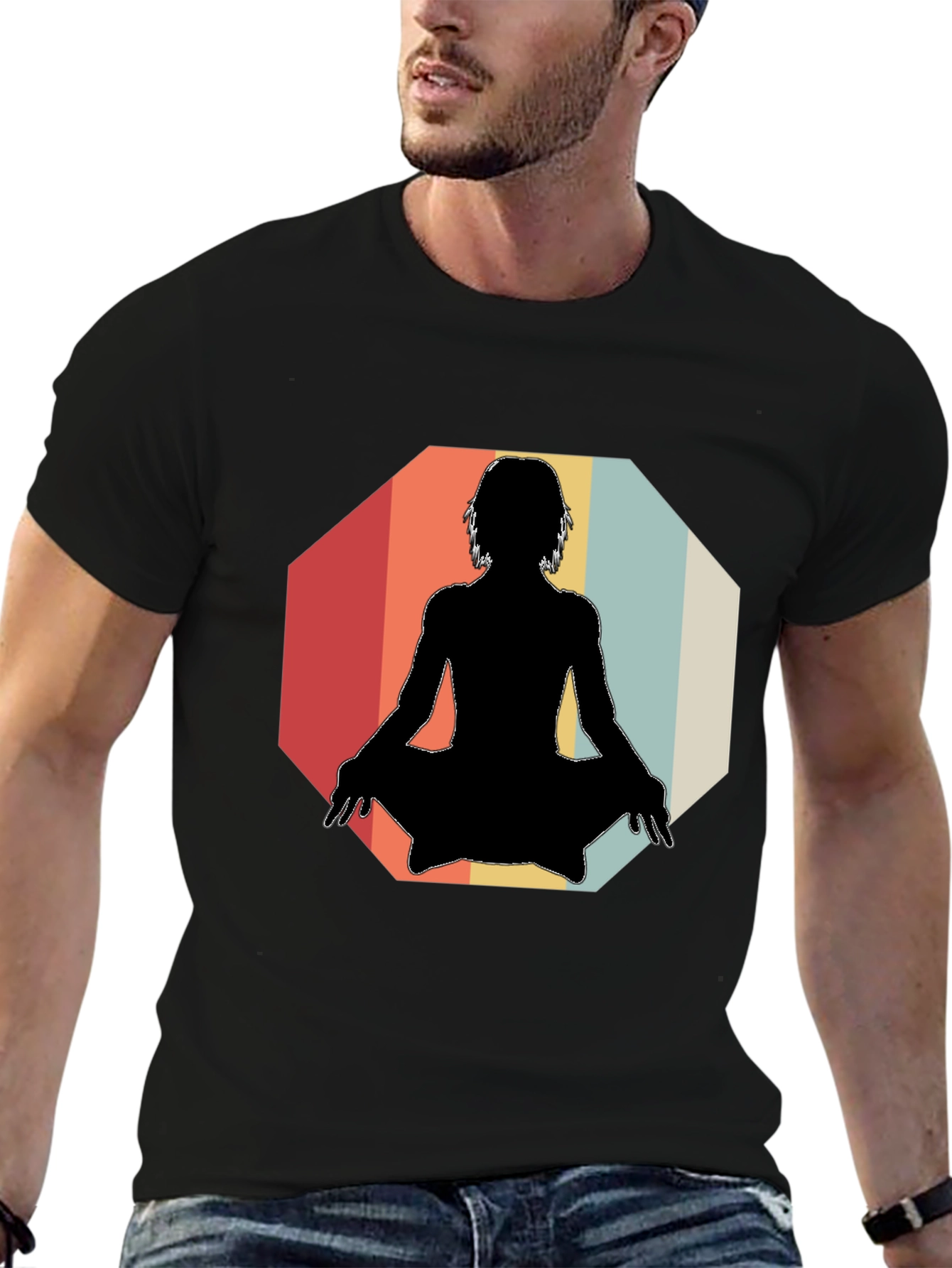 Yoga Silhouette Retro T-Shirt
