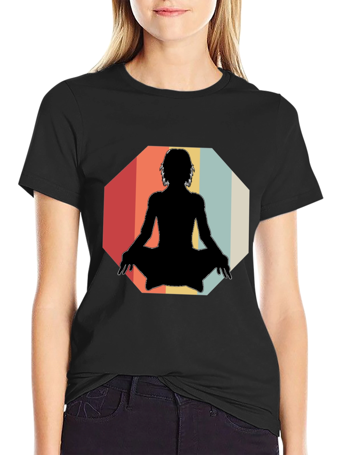 Yoga Silhouette Retro T-Shirt