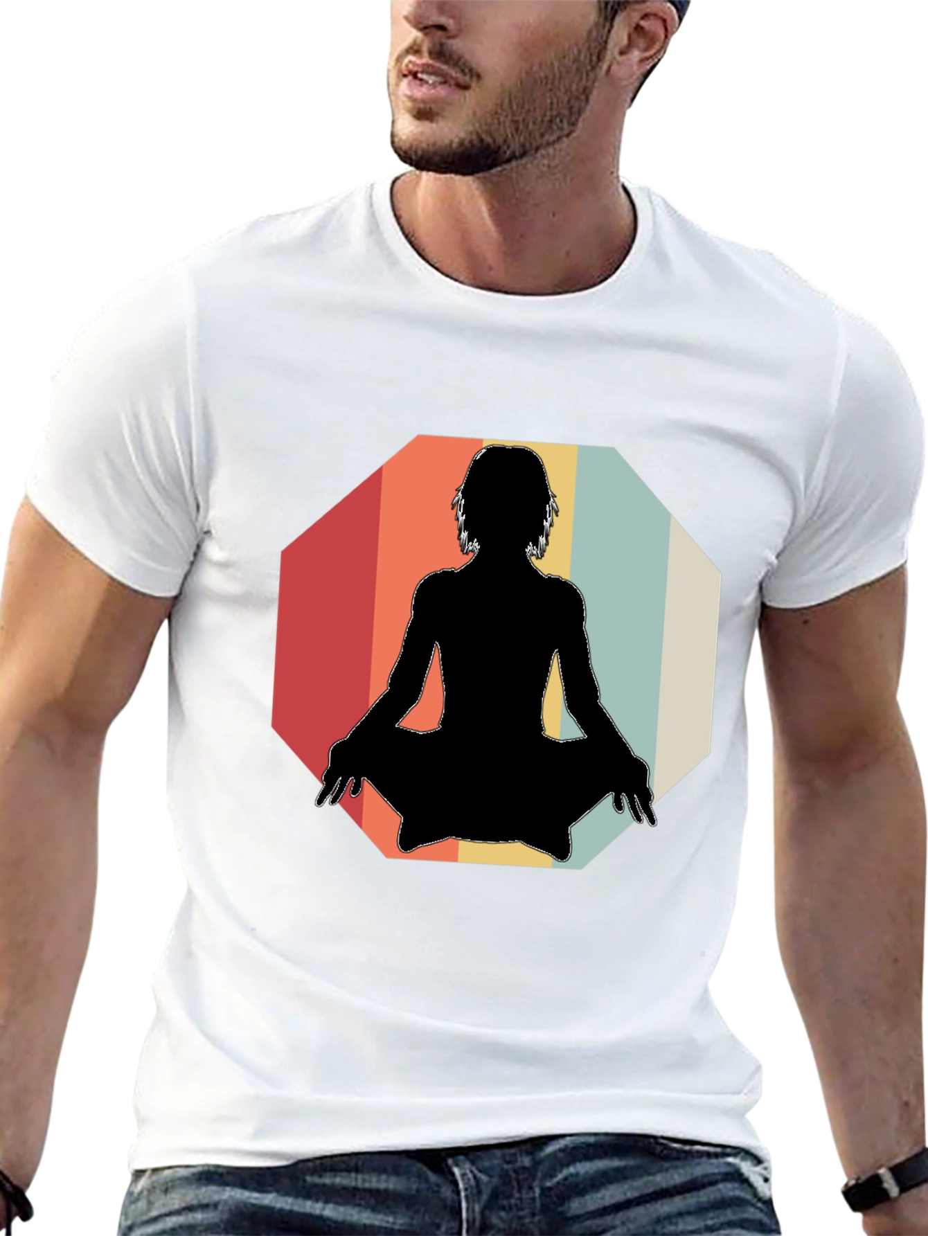 Yoga Silhouette Retro T-Shirt