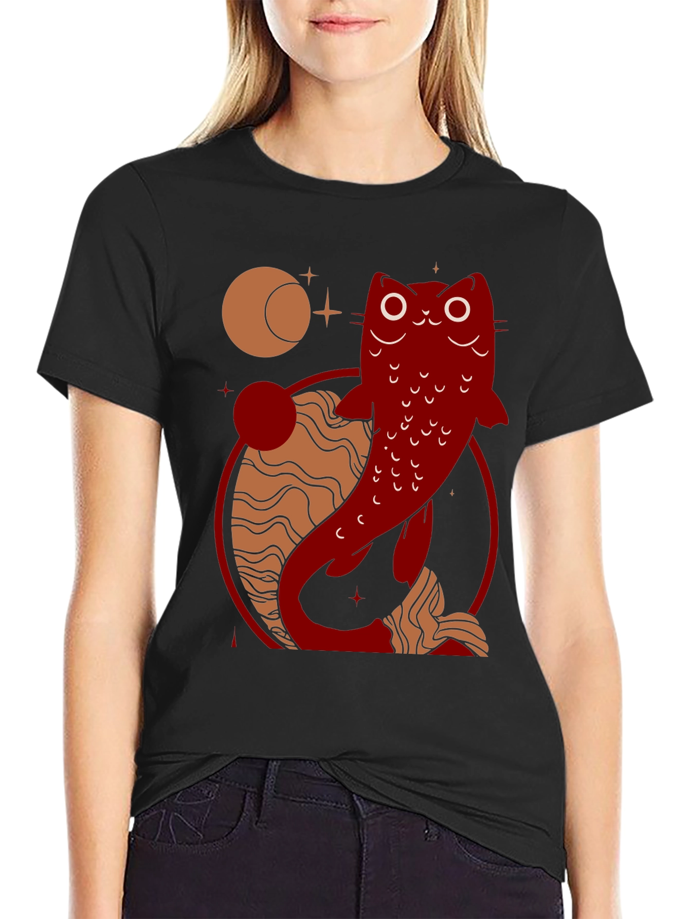 Catfish Graphic Tee - Celestial Design