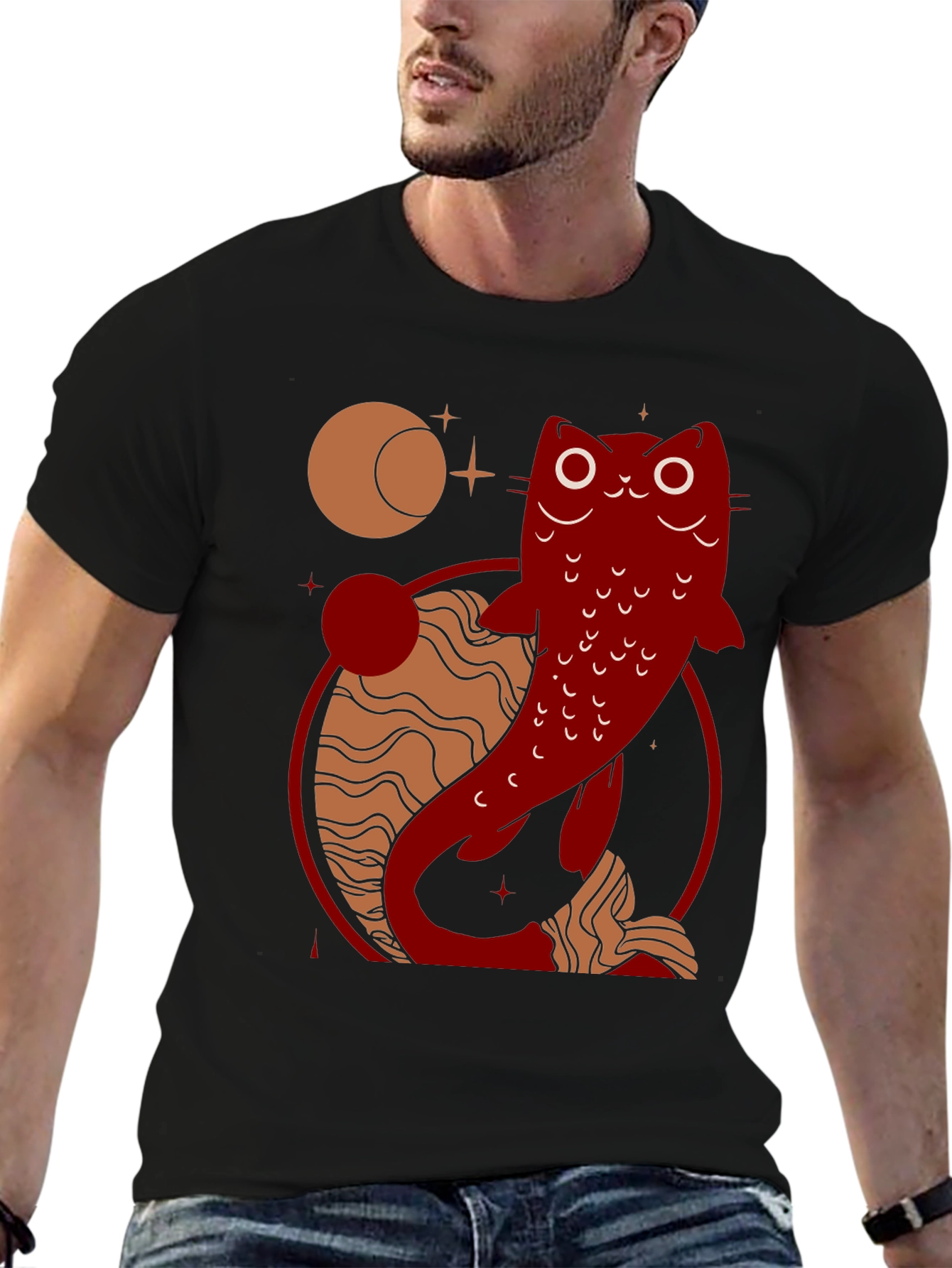 Catfish Graphic Tee - Celestial Design