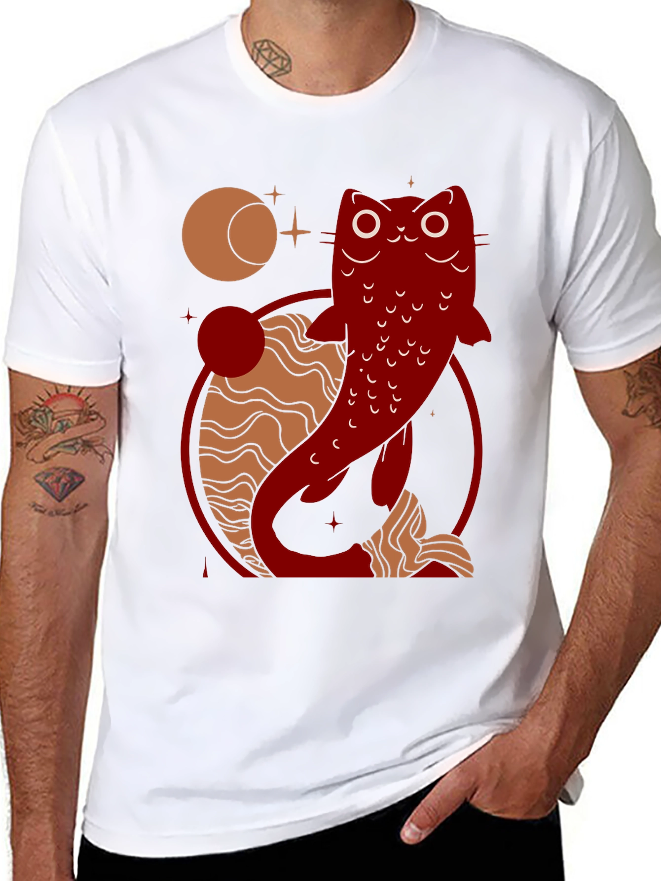 Catfish Graphic Tee - Celestial Design