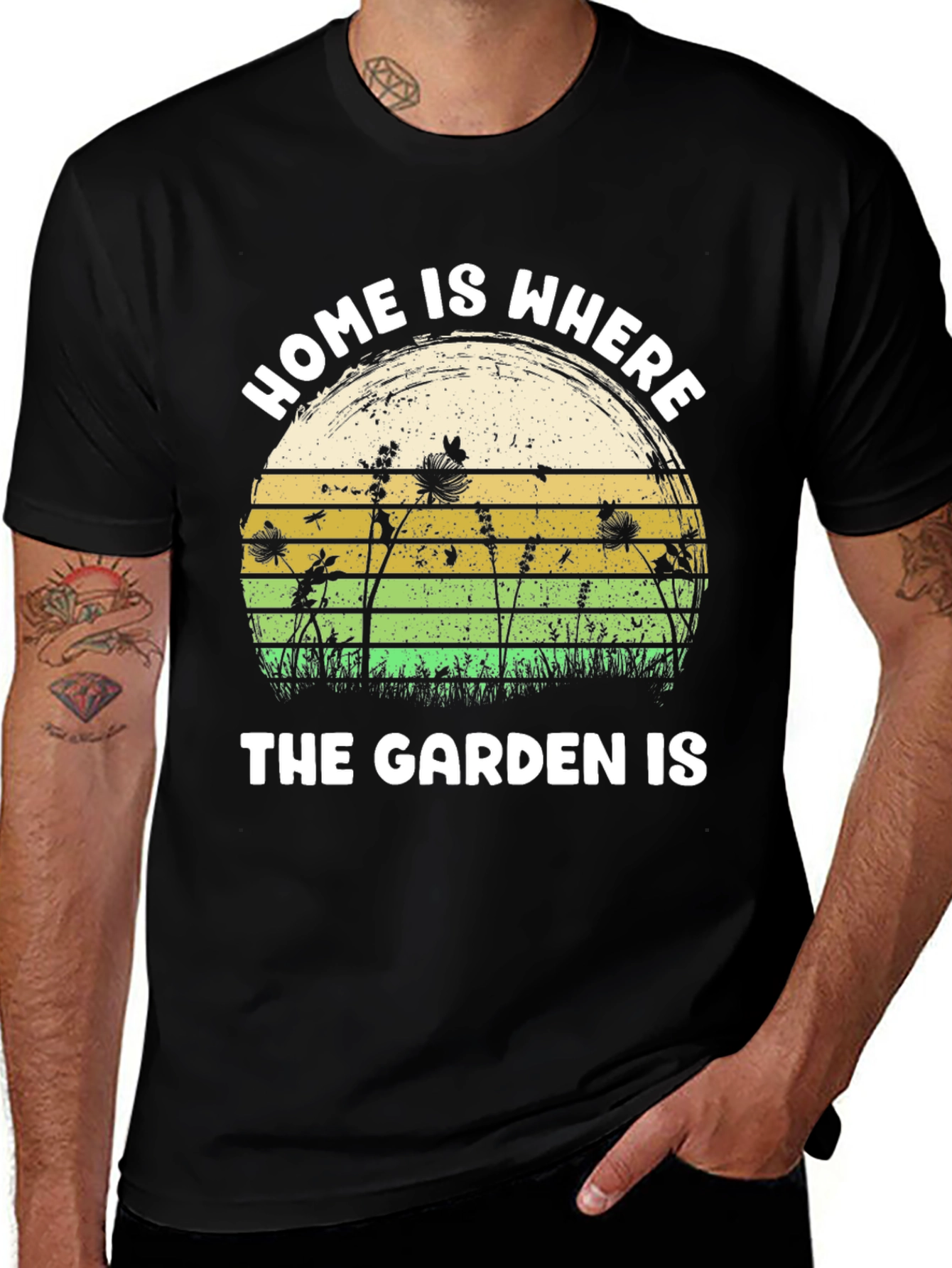 Home is Where The Garden Is Black T-Shirt