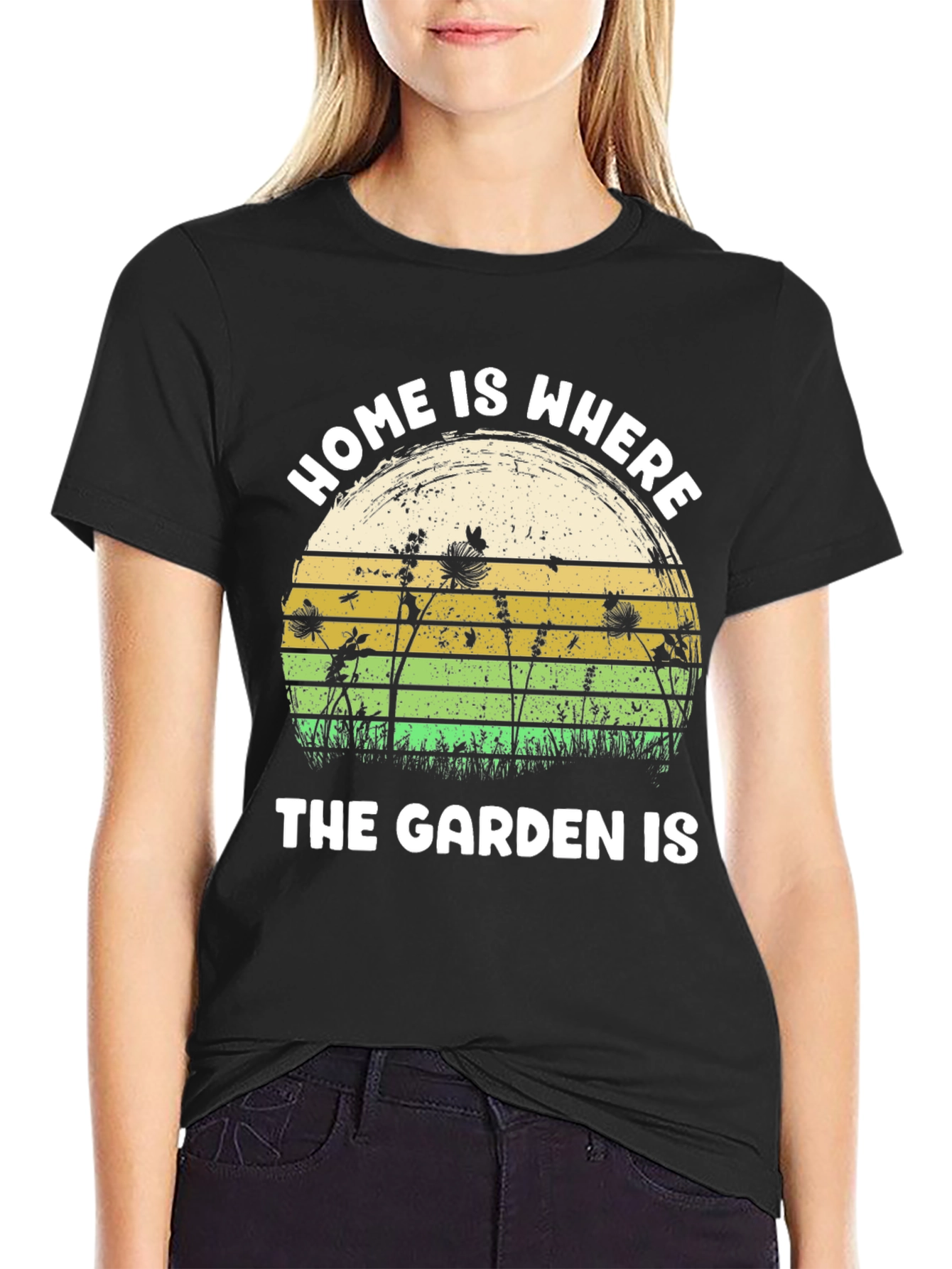 Home is Where The Garden Is Black T-Shirt