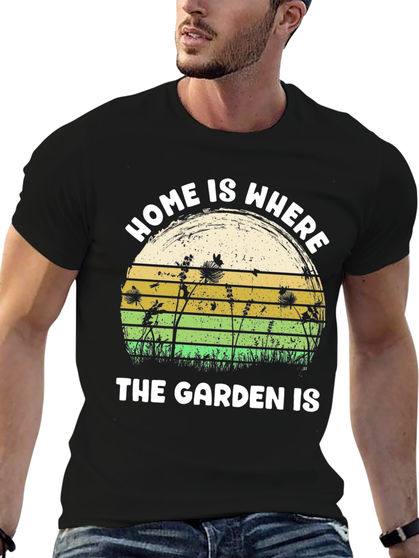 Home is Where The Garden Is Black T-Shirt