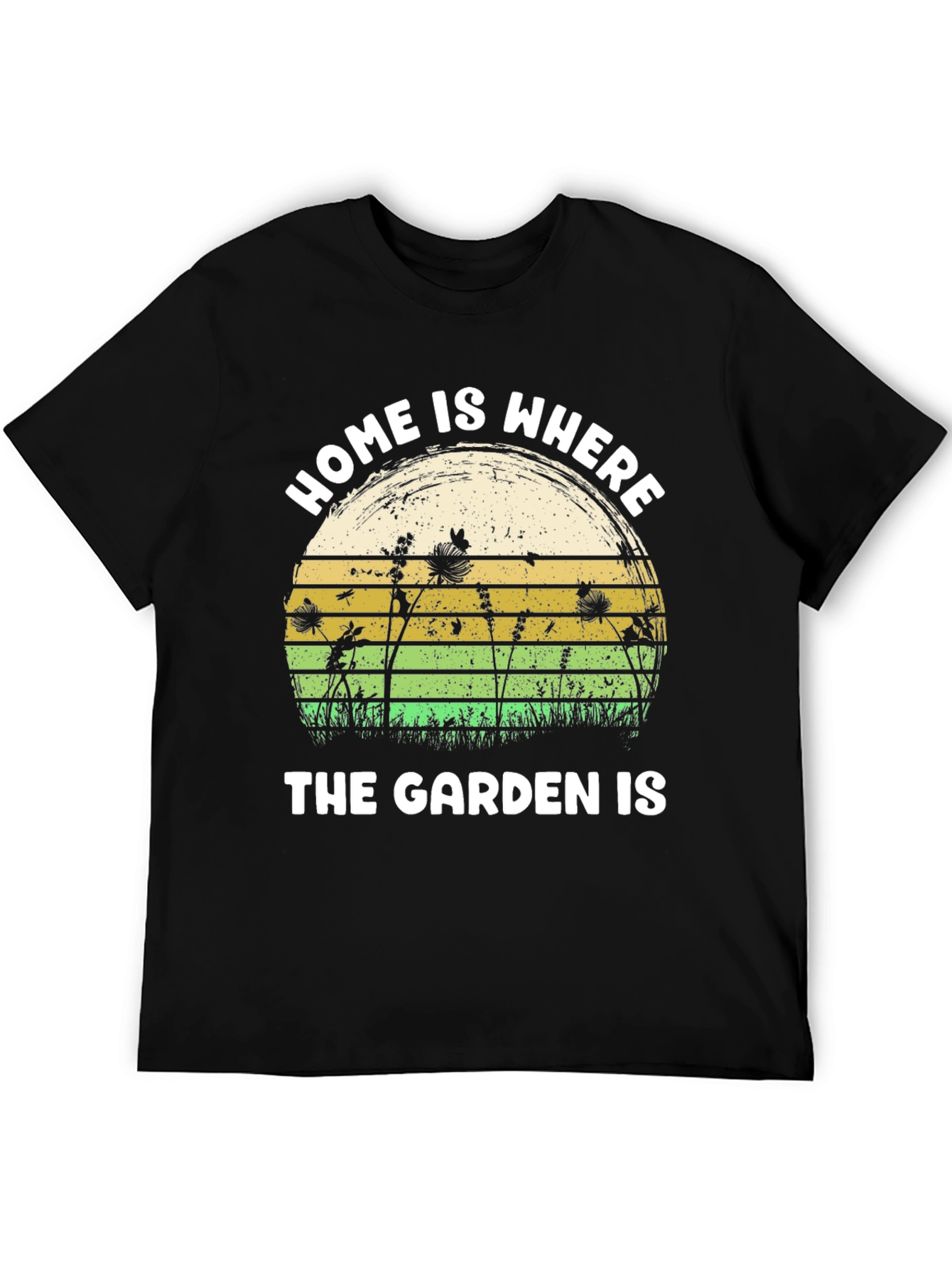 Home is Where The Garden Is Black T-Shirt