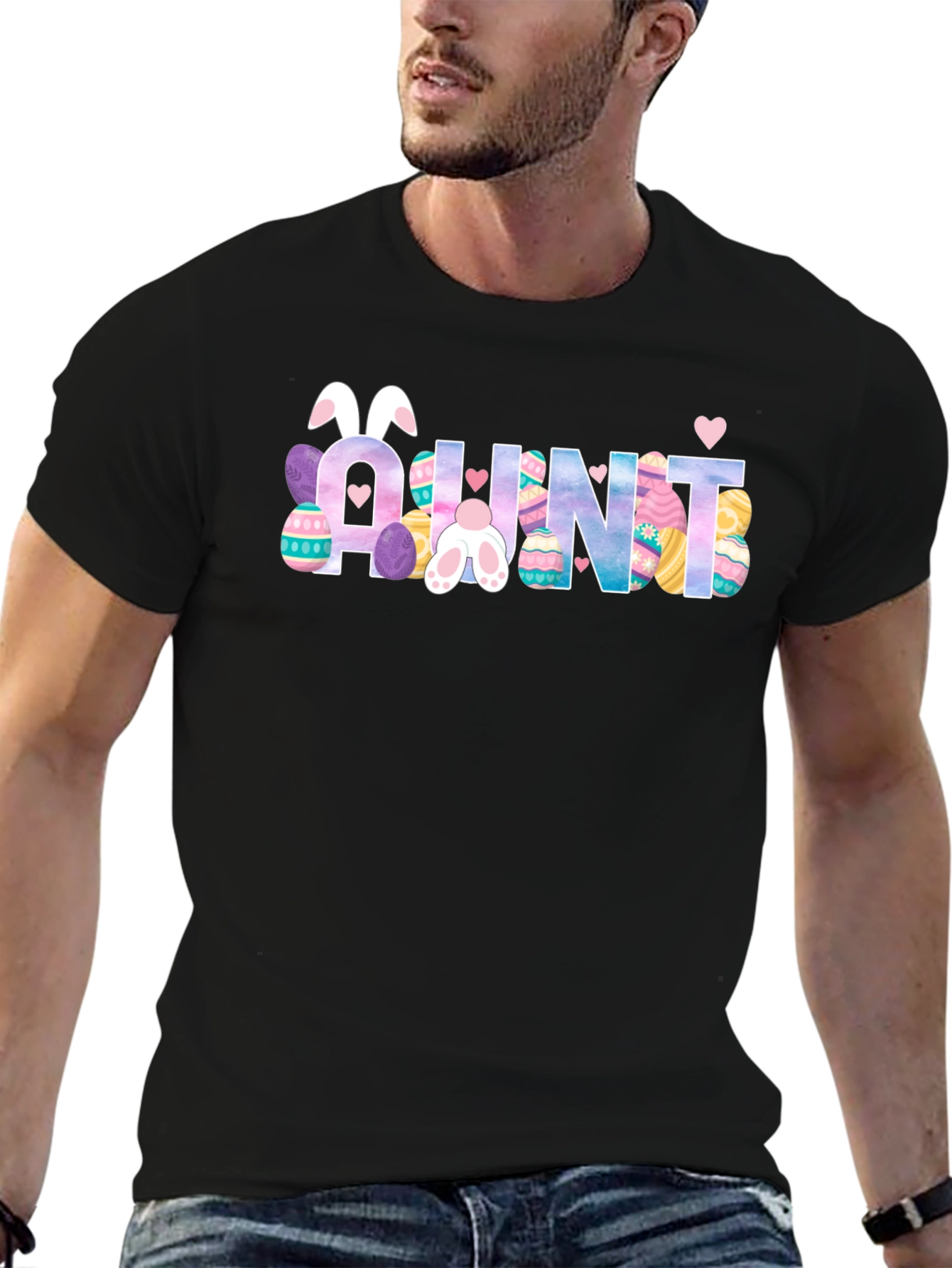 Aunt Easter Bunny T-Shirt Cute Auntie Easter Egg Tee