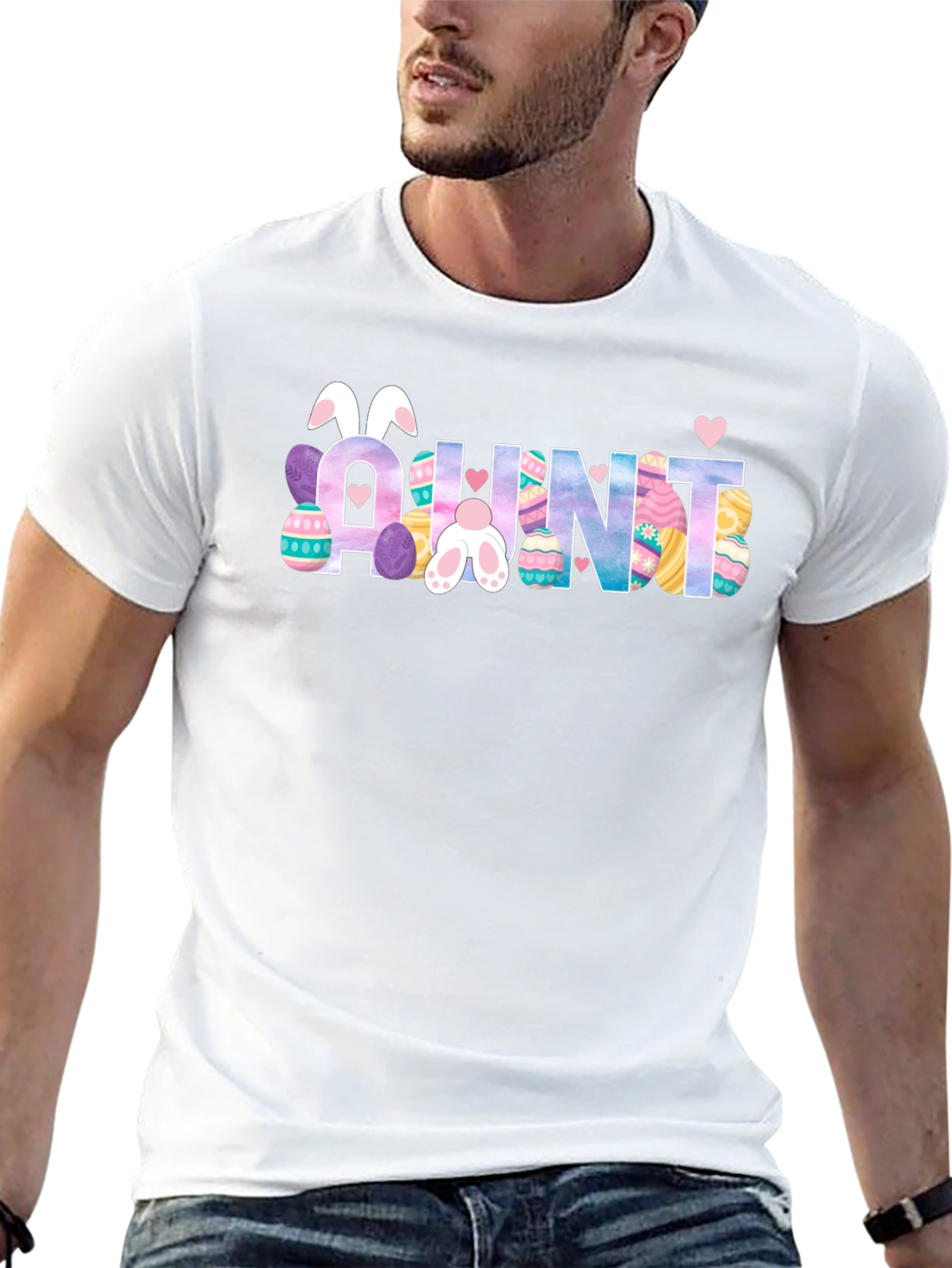 Aunt Easter Bunny T-Shirt Cute Auntie Easter Egg Tee