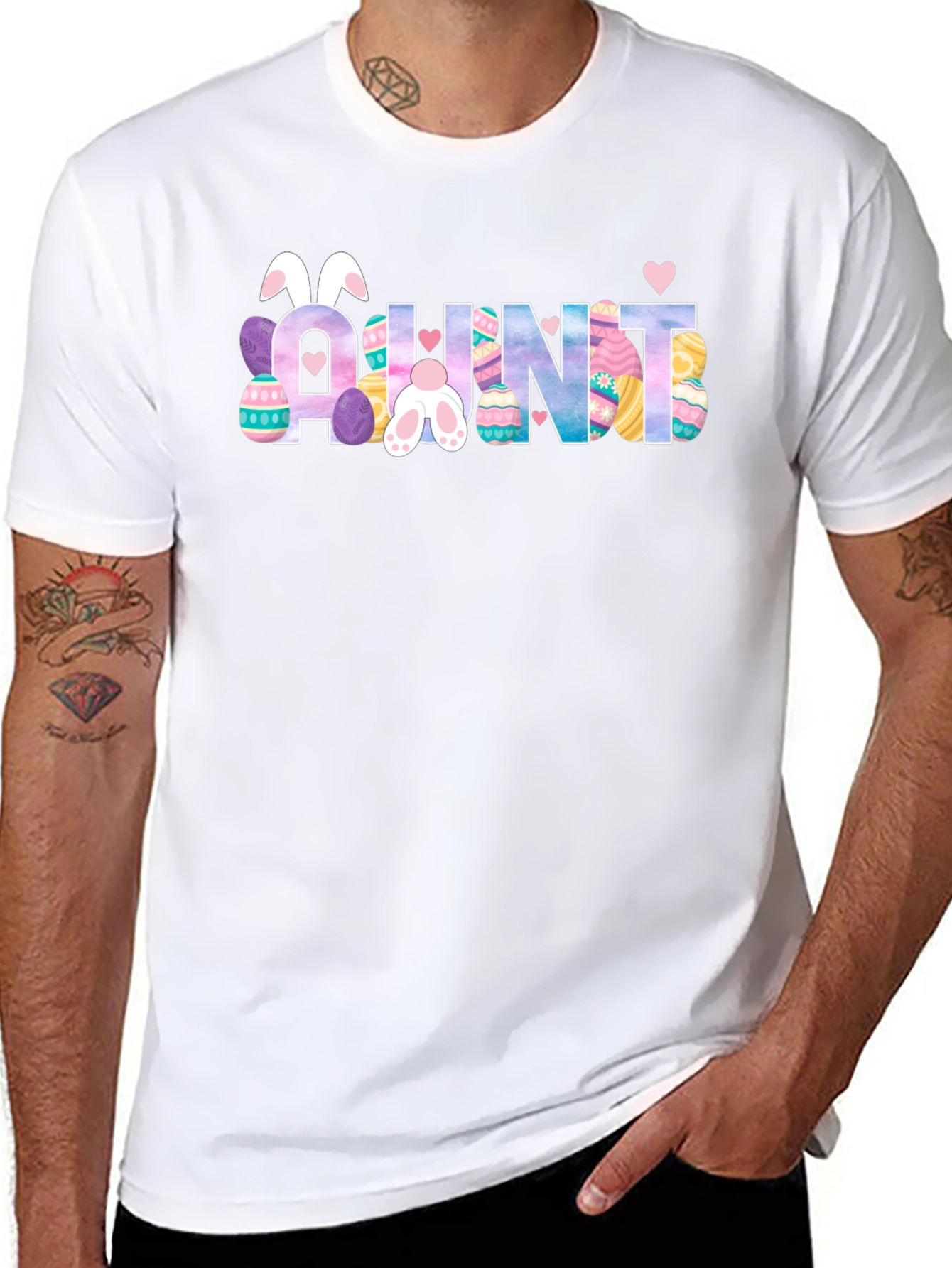 Aunt Easter Bunny T-Shirt Cute Auntie Easter Egg Tee