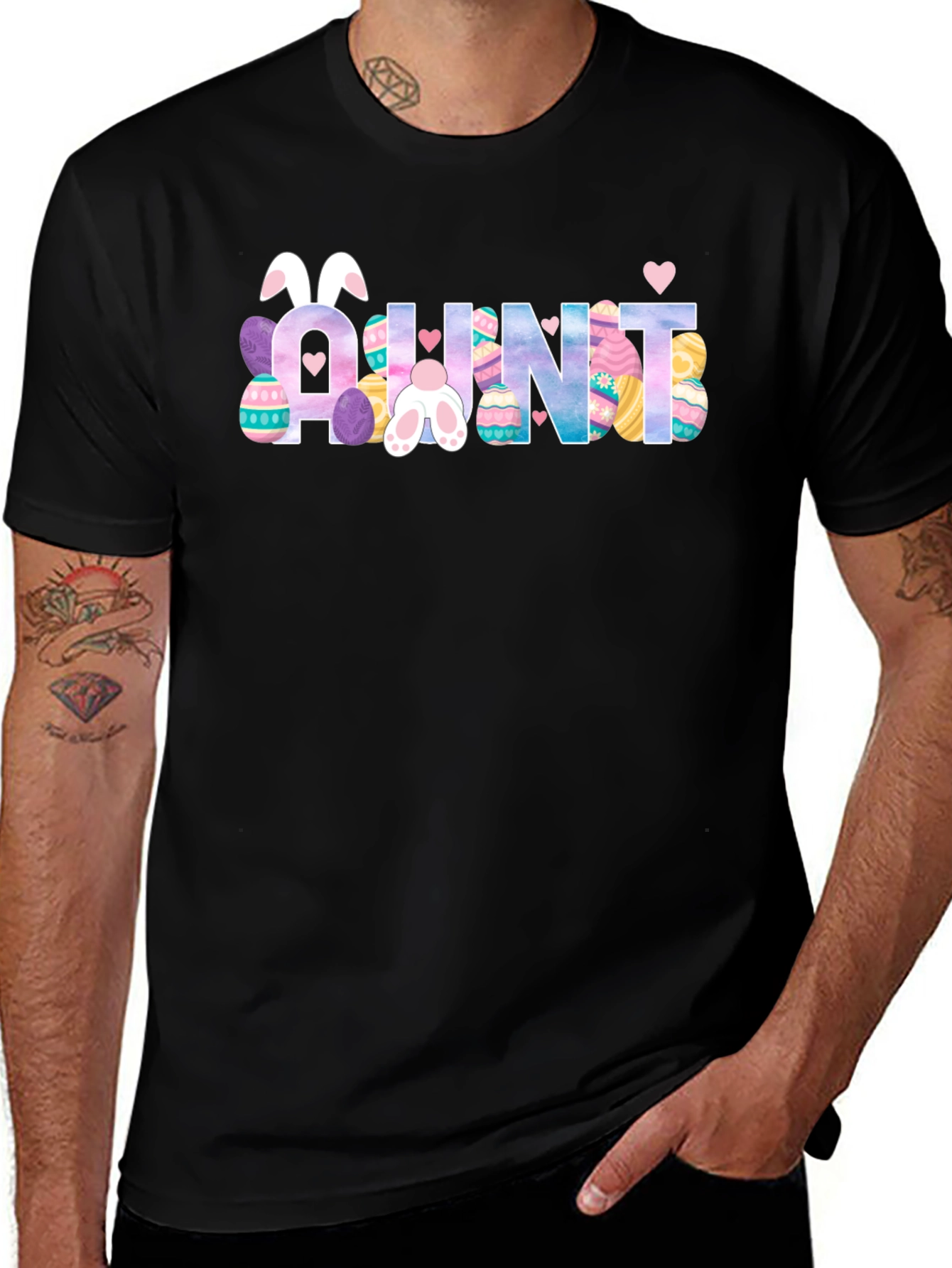 Aunt Easter Bunny T-Shirt Cute Auntie Easter Egg Tee