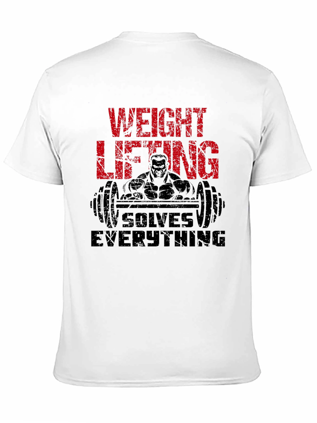 Weight Lifting Solves Everything Mens Black T-Shirt