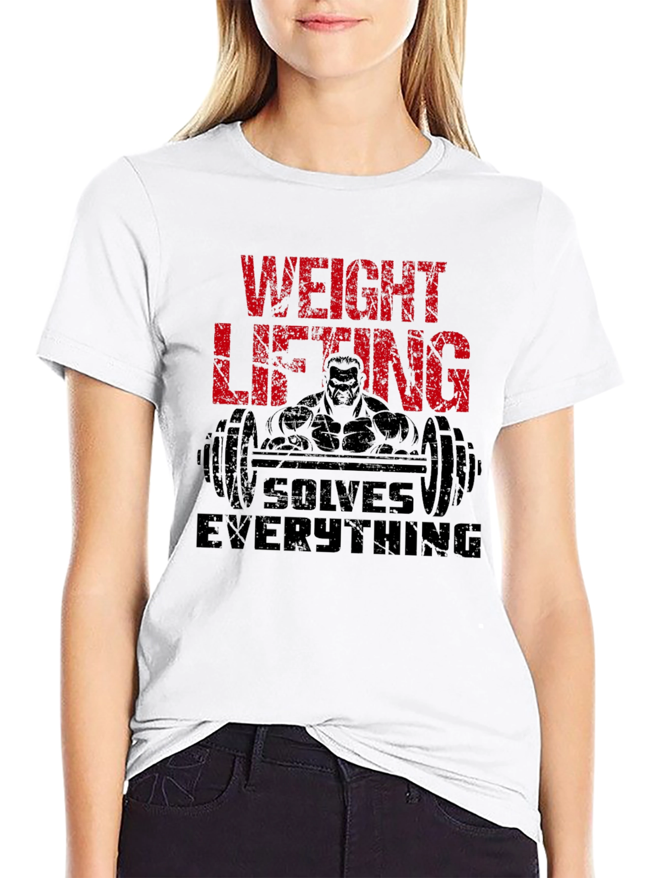 Weight Lifting Solves Everything Mens Black T-Shirt
