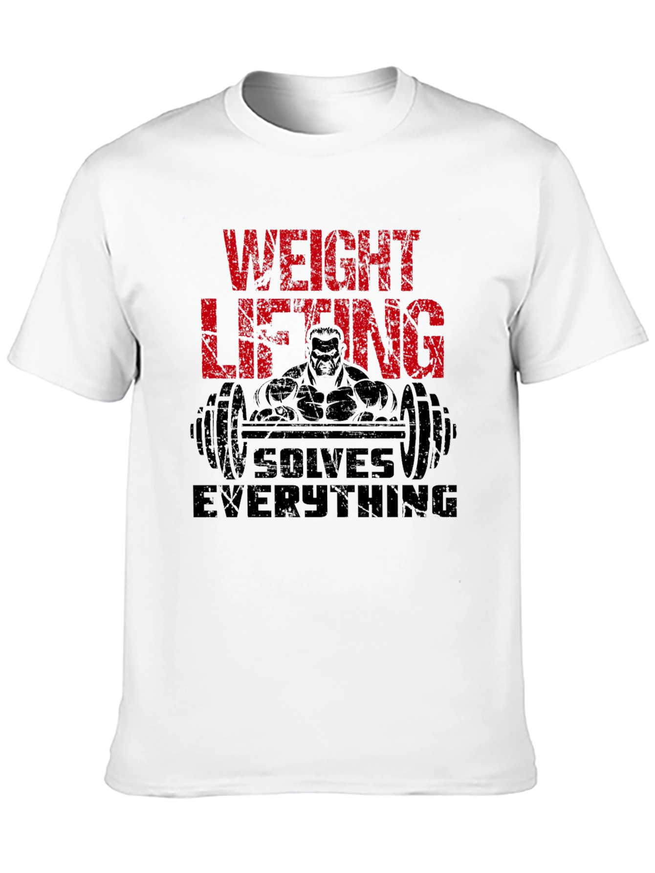 Weight Lifting Solves Everything Mens Black T-Shirt