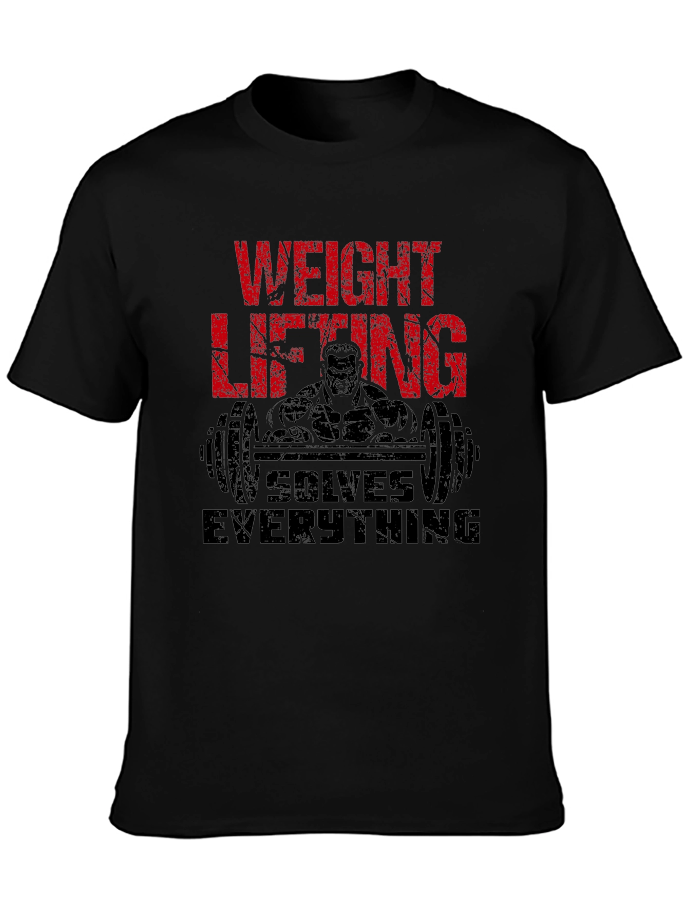 Weight Lifting Solves Everything Mens Black T-Shirt